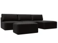Диван угловой модульный с пуфом Лига-060 НПБ Лонг угол универсальный