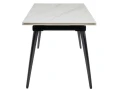 DTM0101CS Стол обед. расклад. WHITE MARBLE MATT 120, керамич. столешница, основ. металл черный