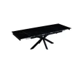 DT777 Стол обеденный раскладной Shashi black, 160-240*90, керамич. столеш., основание металл черный