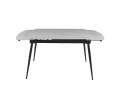 DTM0102CS Стол обед. расклад. WHITE MARBLE MATT 120, керамич. столешница, основ. металл черный