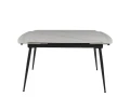 DTM0102CS Стол обед. расклад. WHITE MARBLE MATT 120, керамич. столешница, основ. металл черный