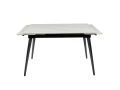 DTM0101CS Стол обед. расклад. WHITE MARBLE MATT 120, керамич. столешница, основ. металл черный