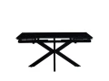 DT777 Стол обеденный раскладной Shashi black, 160-240*90, керамич. столеш., основание металл черный