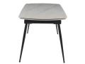 DTM0102CS Стол обед. расклад. WHITE MARBLE MATT 120, керамич. столешница, основ. металл черный