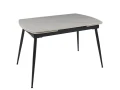 DTM0102CS Стол обед. расклад. WHITE MARBLE MATT 120, керамич. столешница, основ. металл черный