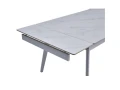 dt305 стол обеденный расклад. snow white 160-220*90, керамич. столешница, основание металл белый