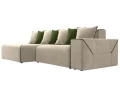 Диван угловой Кёльн левый угол Бежевый\Зеленый