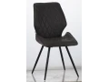 DC230 Стул мягкий, СЕРЫЙ экокожа, каркас металл, черный КРУГЛЫЙ