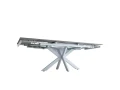 dt757 стол обеденный раскладной armani grey, 160-240*90, керамич. столешница, основан. металл белый