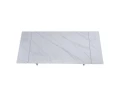 dt305 стол обеденный расклад. snow white 160-220*90, керамич. столешница, основание металл белый
