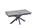 DT777 Стол обеденный раскладной Italy grey, 160-240*90, керамич. столешница, основание металл черный