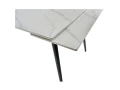 DTM0101CS Стол обед. расклад. WHITE MARBLE MATT 120, керамич. столешница, основ. металл черный
