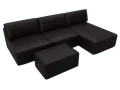 Диван угловой модульный с пуфом Лига-060 НПБ Лонг угол универсальный