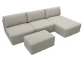 Диван угловой модульный с пуфом Лига-060 НПБ Лонг угол универсальный