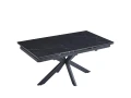 DT777 Стол обеденный раскладной Shashi black, 160-240*90, керамич. столеш., основание металл черный