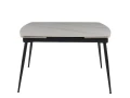 DTM0102CS Стол обед. расклад. WHITE MARBLE MATT 120, керамич. столешница, основ. металл черный