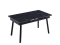 DT307 Стол обеденный Shashi black, 140-200/90*76, керамич. столешница, основание металл черный