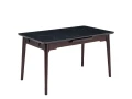 DT309 Стол раскладной Lauren black gold, 140-180/80*76, керамич. столешница, основ. дерево корич.