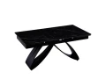 DT888 Стол раскладной Shashi black, 160-240/90*76, керамич. столеш, основ. металл черный