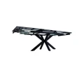 DT777 Стол обеденный раскладной Shashi black, 160-240*90, керамич. столеш., основание металл черный