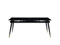 dt303 стол обеденный расклад. shashi black 180-220*90, керамич. столешница, основание металл черный