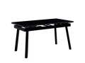 DT307 Стол обеденный Shashi black, 140-200/90*76, керамич. столешница, основание металл черный