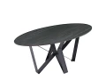DT555 Стол обеденный AustriIia sand black 180*90*75,керамическая столешница, основание металл черный