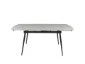 DTM0102CS Стол обед. расклад. WHITE MARBLE MATT 120, керамич. столешница, основ. металл черный