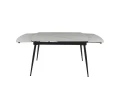 DTM0102CS Стол обед. расклад. WHITE MARBLE MATT 120, керамич. столешница, основ. металл черный