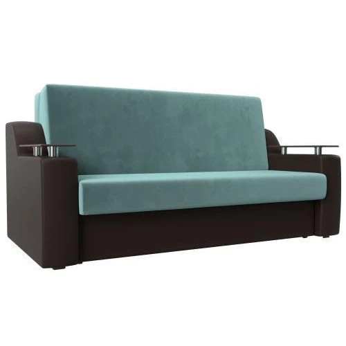 диван прямой аккордеон сенатор 160 бирюзовый\коричневый диван прямой аккордеон сенатор 160 бирюзовый\коричневый