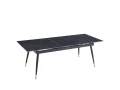 dt303 стол обеденный расклад. shashi black 180-220*90, керамич. столешница, основание металл черный
