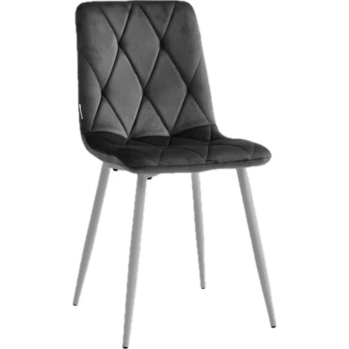 c923/dc813 стул мягкий, графит#h21 велюр, каркас металл белый круглый c923/dc813 стул мягкий, графит#h21 велюр, каркас металл белый круглый