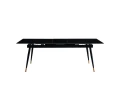 dt303 стол обеденный расклад. shashi black 180-220*90, керамич. столешница, основание металл черный