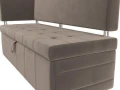 Диван кухонный прямой Стоун с углом левый коричневый